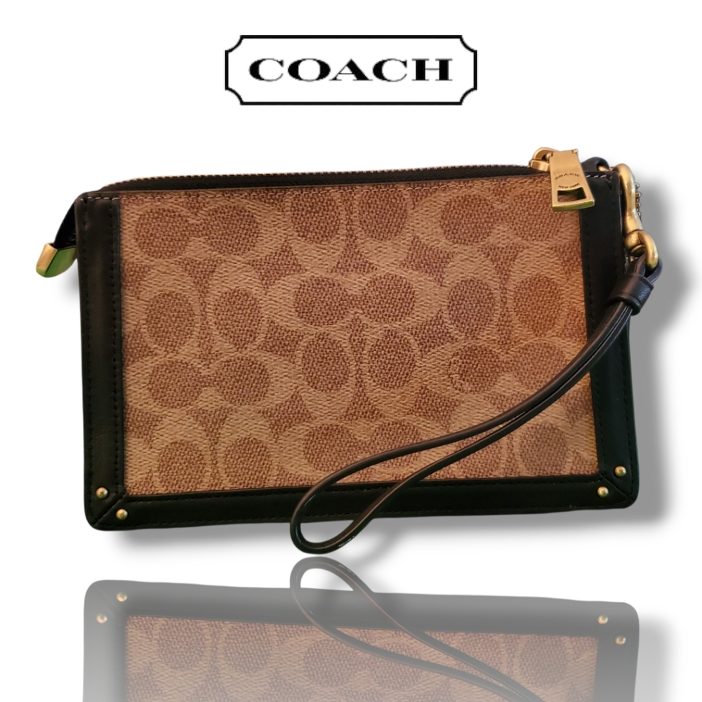 Coach Dreamer Signature Canvas Black & Brown Clutch Wristlet 73958 COA Included - Picture 3 of 17